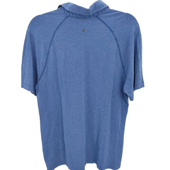 Lululemon Men's Short Sleeve Polo Shirt Blue XL? - Picture 2 of 3